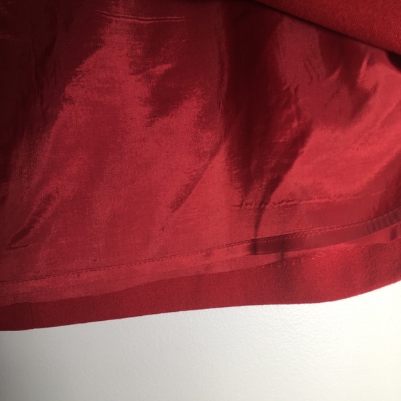 Esprit Deep Red Wool Blend Luxe Skirt - Picture 6 of 8